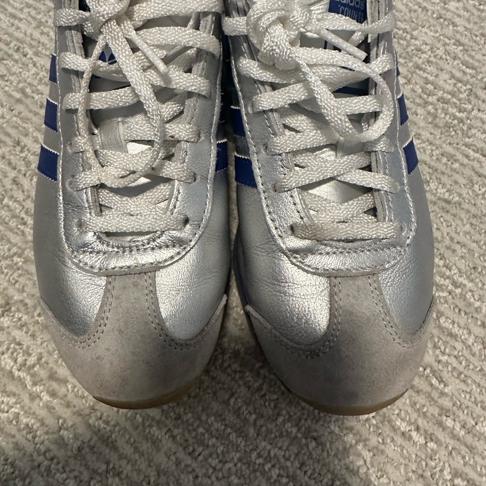 Adidas Originals silver and blue country trainers women’s size 6 men’s size 5 - Picture 8 of 10